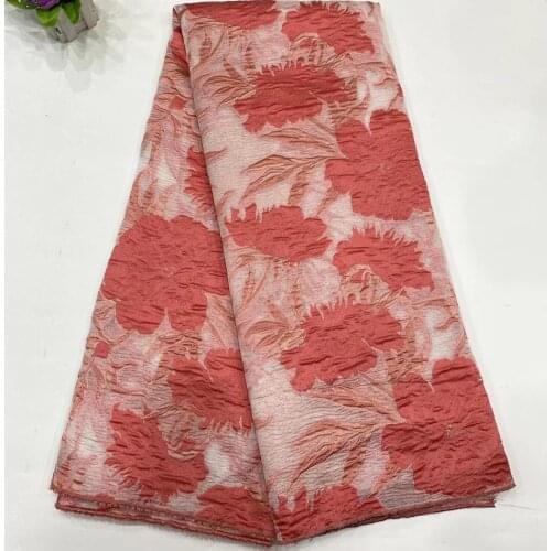 5yards/pc) Newest African party mesh lace with brocade flowers fashion translucent Jacquard lace fabric for dress JZZ031