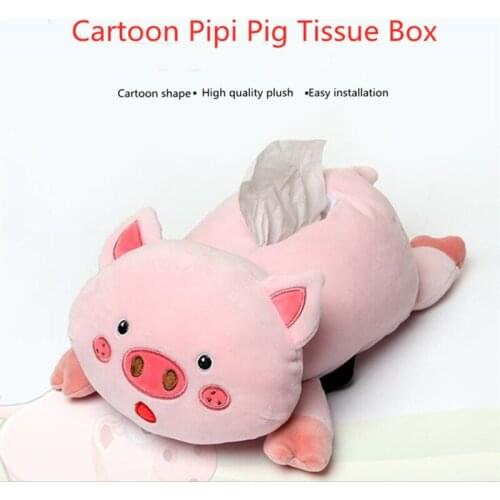 Car cartoon armrest box tissue pumping piggy car seat back headrest tissue cover creative car tissue wholesale