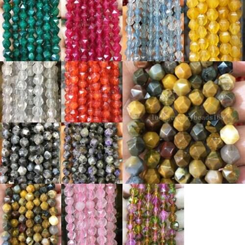 Free Shipping Fashion Jewelry 8mm Faceted Multicolor Jad Round Ball Loose Beads 15" WFH441