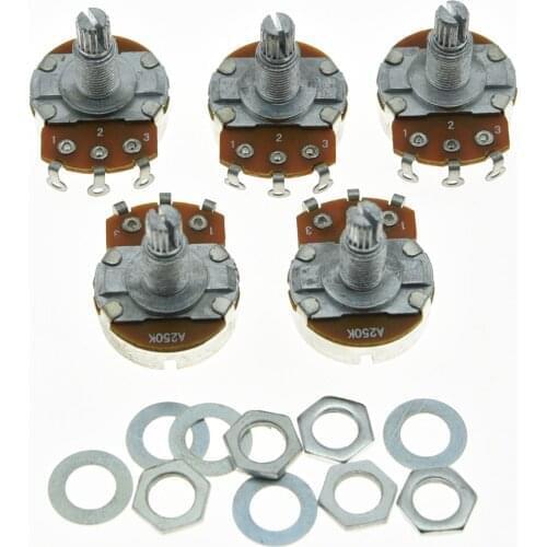 10x A250K Large Audio Guitar Pots 18mm Long Shaft 250K Guitar Potentiometers