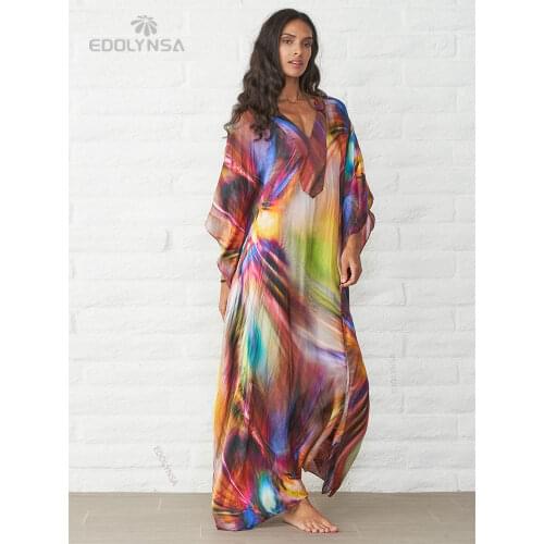 Quick-drying Kaftan Beach Cover up Pareos de Playa Mujer 2021 Beach Wear Oversize Bikini Cover up Robe Plage Beach Tunic Q831