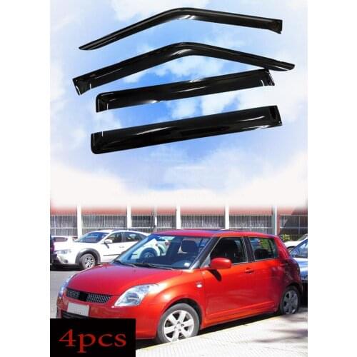 For Suzuki Swift 2004-2010 High quality Acrylic black Window Visor Vent Sun Shade Rain Guard Door Visor 4pcs