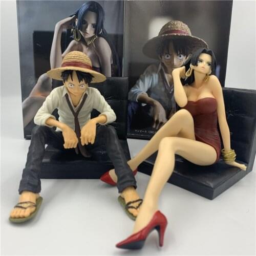 Hancock Red Sexy Wife Sitting Sofa Life Ver. PVC Action Figure Luffy With Hancock 2 Styles Collect Model 12cm