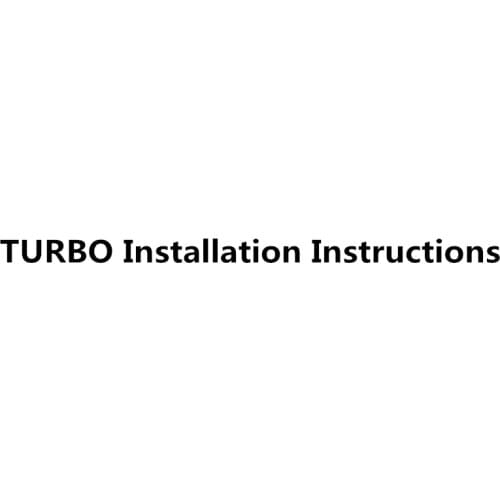 TURBO Installation Instructions