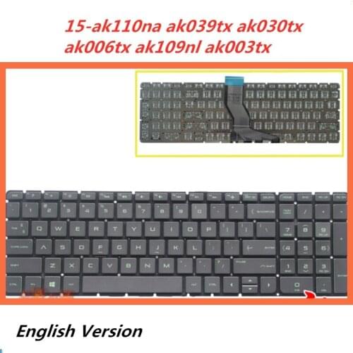 Laptop English Keyboard For HP 15-ak110na ak039tx ak030tx ak006tx ak109nl ak003tx Notebook Replacement layout Keyboard