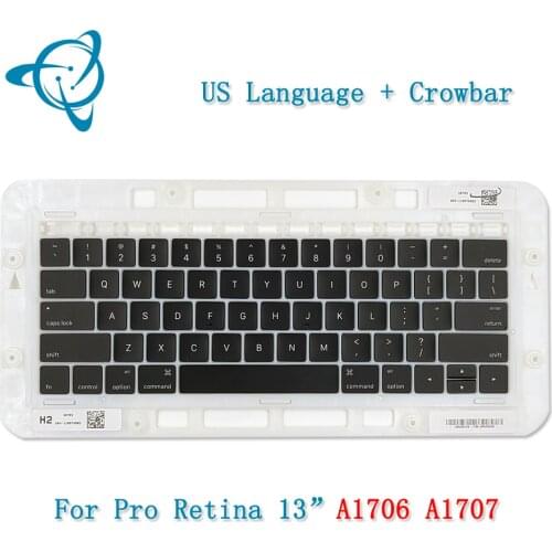 US / USA Laptop A1706 A1707 Keycaps Keys American English for Macbook Pro Retina 13" 15" A1706 A1707 Keyboard Key Cap 2016 2017
