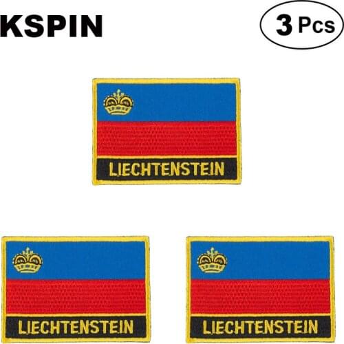 Liechtenstein Rectangular Shape Flag patches embroidered flag patches national flag patches for clothing DIY Decoration