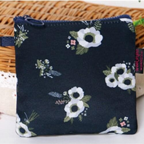 Mini Sanitary Napkin Bag Canvas Waterproof Coin Purse Credit card Cosmetics Organizer Storage Bags Women Wallets Women