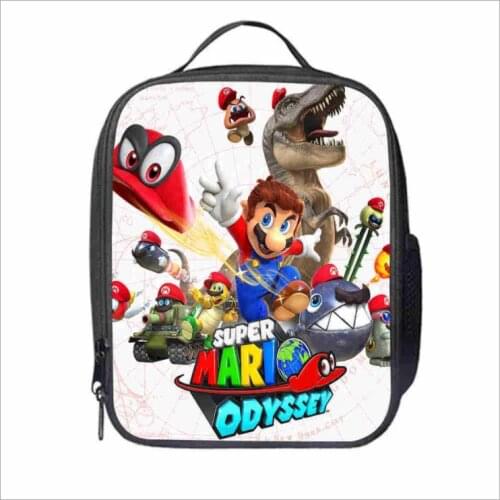 Fashion Mario Bros Lunch Bags Student School Food Storage Bags Kids Lunch Thermal Insulated Bags