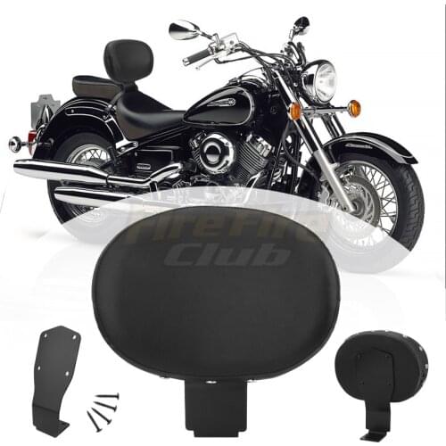 Motorcycle Accessories Front Driver Rider Backrest Leather Cushion Pad For Yamaha V-Star 650 XVS 400 650 1998-2017
