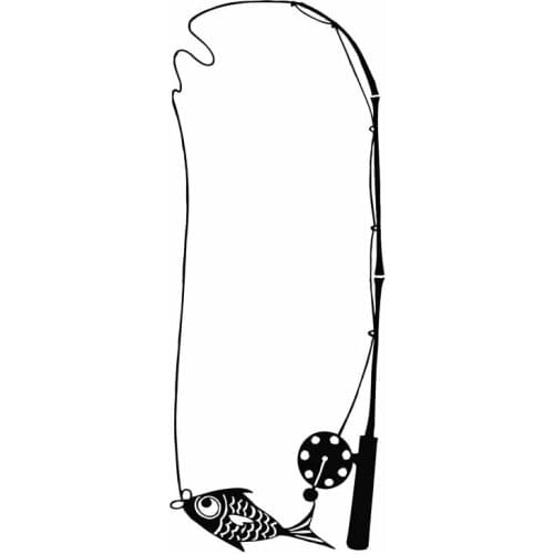 Fishing Rod Fishing Hobby High Quality Car Decals Car Window Decoration Personality Pvc Waterproof Decals Black/white, 18cm*7cm