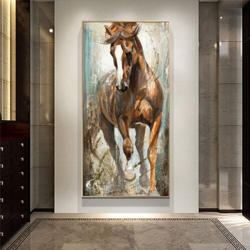 Wall Art Decoration Canvas Painting Abstract Horse Poster Print Canvas Art Animal Picture for Living Room Cuadros Home Decor