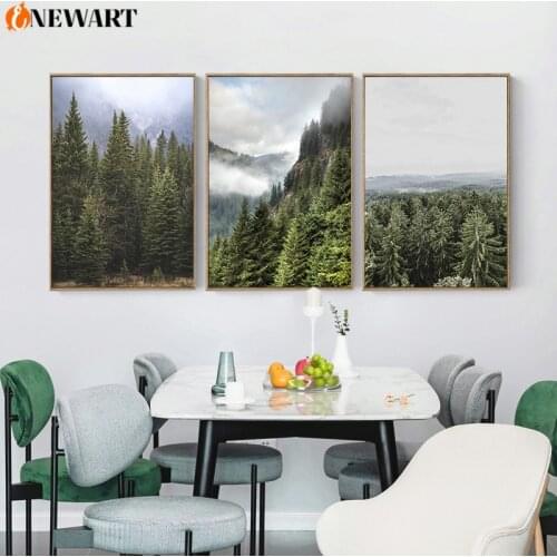 Nature Forest Wall Art Poster Print Nature Nordic Style Canvas Painting Decoration Picture for Living Room Modern Home Design