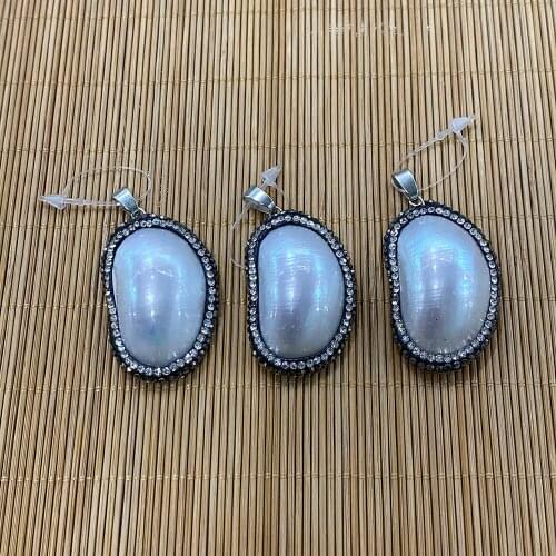 Natural Spiral Shell Pendant Charm Sticker Diamond Pendant Ladies Jewelry DIY Jewelry Bracelet Necklace Accessories Wholesale