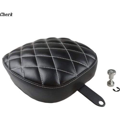 New Black Motorcycle Diamond Passenger Rear Seat Pad Leather Pillow for Harley Sportster Forty Eight XL 1200 883 72 48 2010-2015