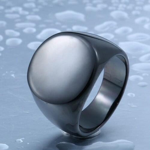 New Hot-selling Jewelry Fashion Simple Full Glossy Mens Gun Black Round Solid Ring Rings for Men Jewelry Whole Sale
