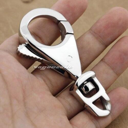 Huge and Heavy Unique Fashion Buckle Solid 316L Stainless Steel Clasp For Keychain / Wallet Chain 3P007