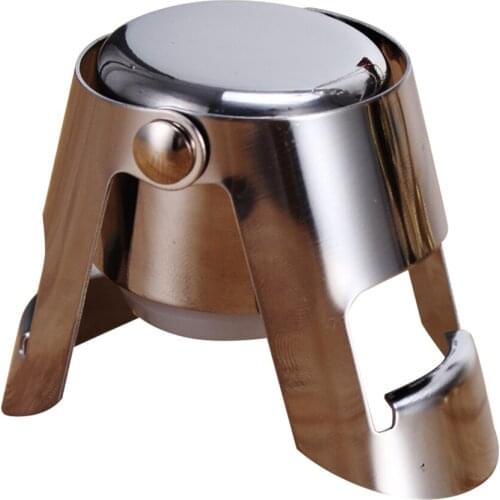 Feiqiong Cool Champagne Wine Bottle Stopper Stainless Steel Portable Sealer Bar Wine Stopper Sparkling Cap Shape Wine Stoppers