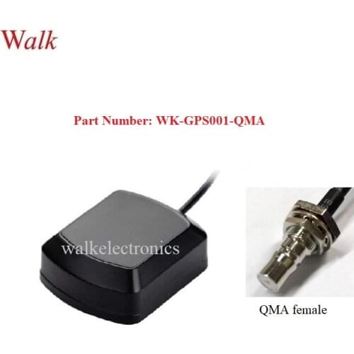QMA gps antenna, gps active antenna, magnetic or adhesive mount gps car antenna, QMA female straight connector