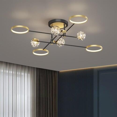 Nordic Luxury Golden Gypsophila Ring Chandelier Modern Atmospheric Lamp for Living Room Restaurant Master Bedroom Banquet