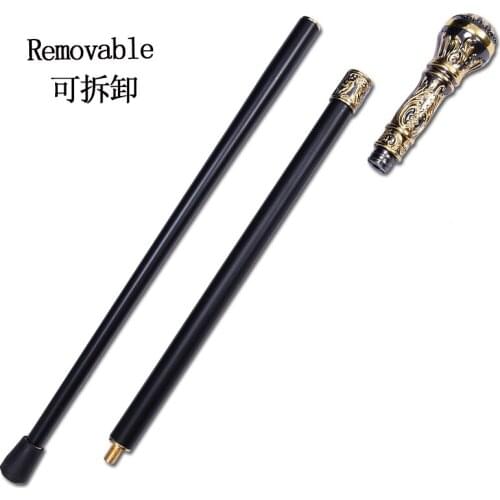 Luxury round head stainless steel metal crutch mens decorative crutch retro cane elegant detachable