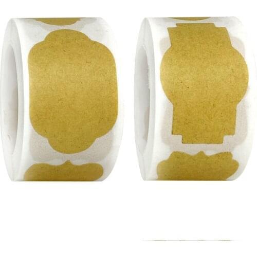 Roll Blank Kraft Paper Washi-Masking-Tape Wriitten Stickers Label Seal DIY Adhesive Scrapbook Decoration Baking Package Seal