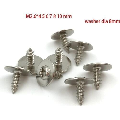 PWA 2.6 *6 8 10 self tapping screw, with 8mm dia washer steel electrinic screw pan head PC fan tablet