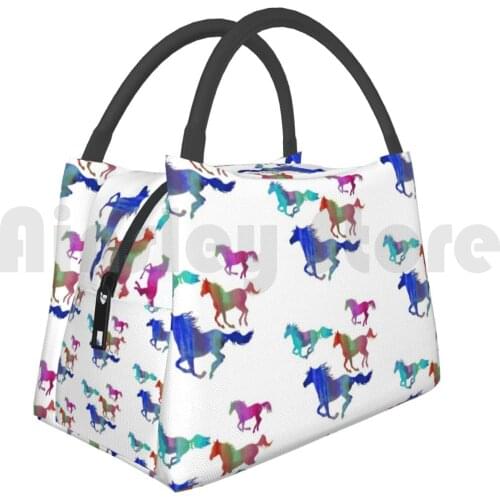 Cooler Lunch Bag Picnic Bag Four Running Horses 3 Horse Horses Equine Equestrian Stallions Show Jumping Show
