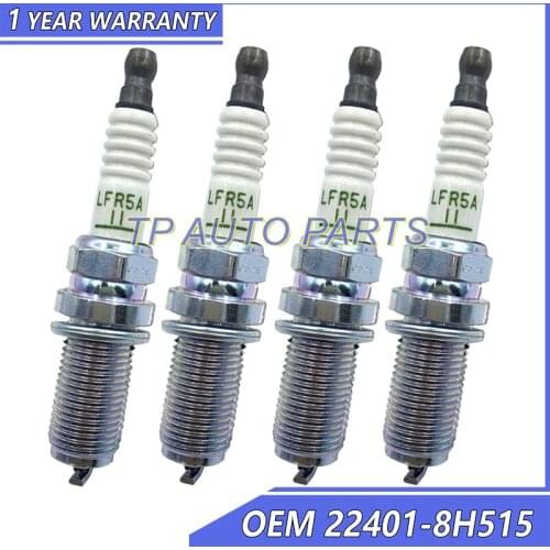 4 Pieces Spark Plug Compatible With Nissan OEM 22401-8H515 224018H515