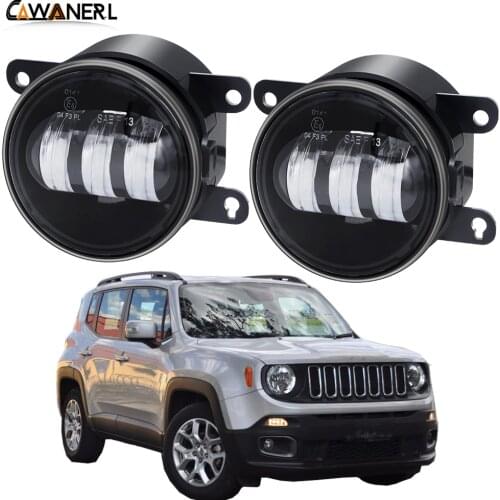 LED Fog Light H11 Car Front Bumper Fog Lamp DRL Amber White 30W 4000LM 12V For Jeep Renegade BU 2015 2016 2017 2018