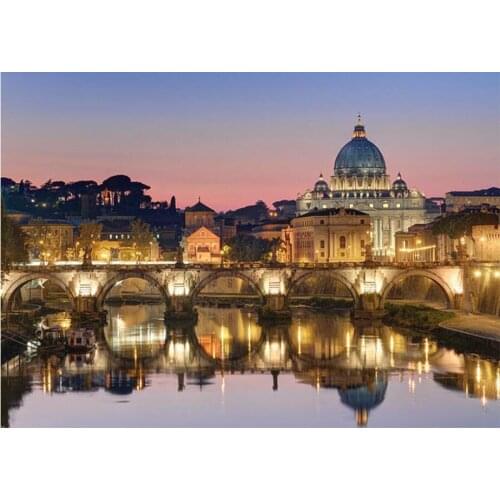 Tiber and St. Peters Cathedral 5D DIY Diamond Painting Full Square Diamond Embroidery Pictures Of Rhinestones Decoration TY933