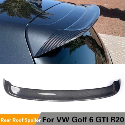 Carbon Fiber / FRP Unpainted Rear Roof Spoiler Wing Lip for Volkswagen VW Golf 6 MK6 VI GTI R20 2010 - 2013 Not for Standard