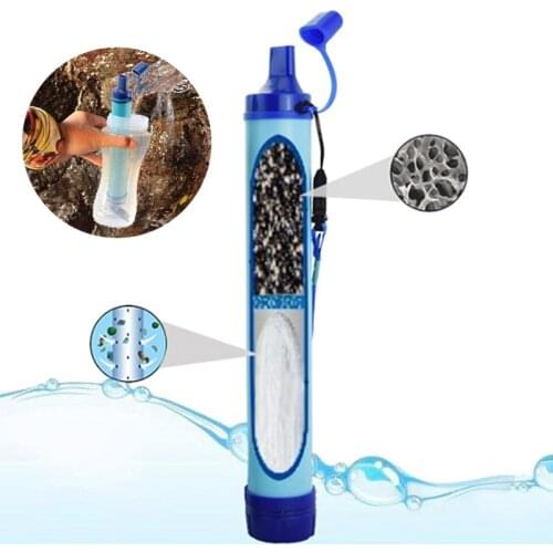 Outdoor Water Purifier Portable Straight Drink Straw Tool for Camping Hiking Wild Survival Emergency Life Water Filter Equipment