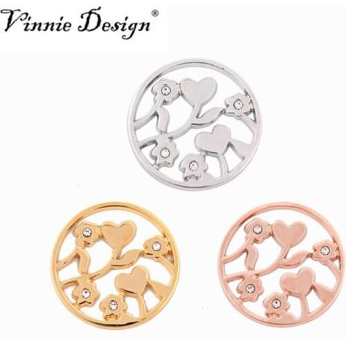 Vinnie Design Jewelry 33MM Chaotic Love Flower fit for Large Coin Holder Pendant 5pcs/lot