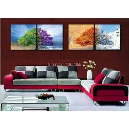 High Quality Avilable Embroidery Cross Stitch Kit Tetragenous Four Season Tree 18CT/16CT/14CT/11CT/9CT