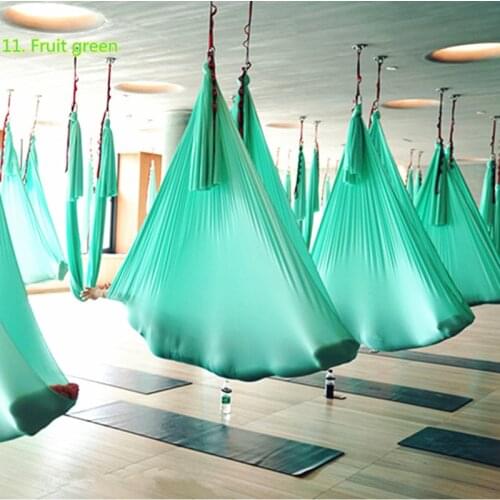Top Quality High Strength Aerial Yoga Hammock 4Mx2.8M Full Set 20 Colors Air Hammock-40 Denier Nylon W/daisy chain carabiners