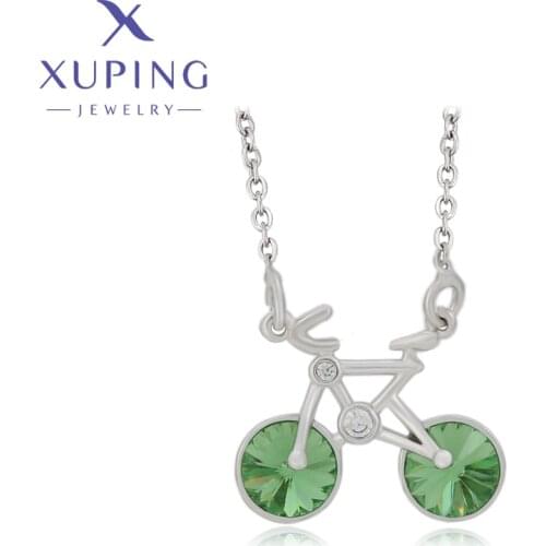 Xuping Jewelry Fashion Round Shped Multicolor Small Romantic Crystals Pendant Necklaces Girl Women Christmas Gifts 40436