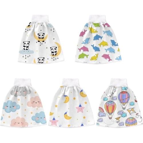 2 in 1 Baby Diaper Skirt Pure Cotton High Waist Waterproof Training Pants Shorts
