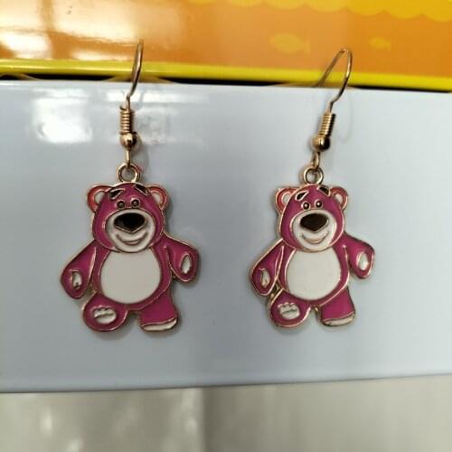 Yungqi Cute Female Bear Drop Earrings Animal Kitty Earrings For Women Pet Gold Earrings Jewelry brincos Accessories GIft