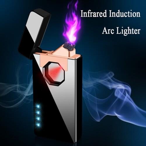 USB Rechargeable Flameless Arc Plasma Lighter Creative Novel Cigarette Lighter Mens Gift Cigarette Accessories