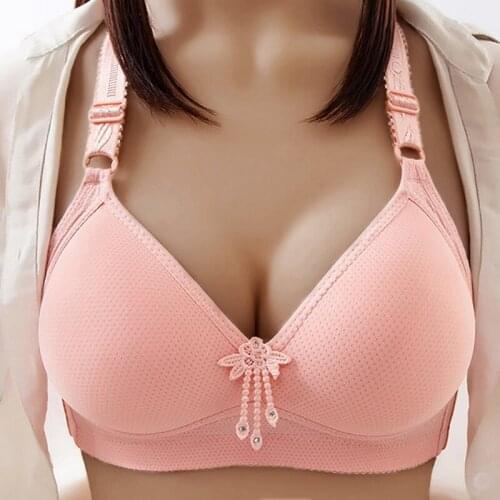 Big Size Bras Women Underwear Wire free Soft B C Cup For Big Breast Ladies Cotton Thin Cup Lingerie Bras 2021 Fashion Bras