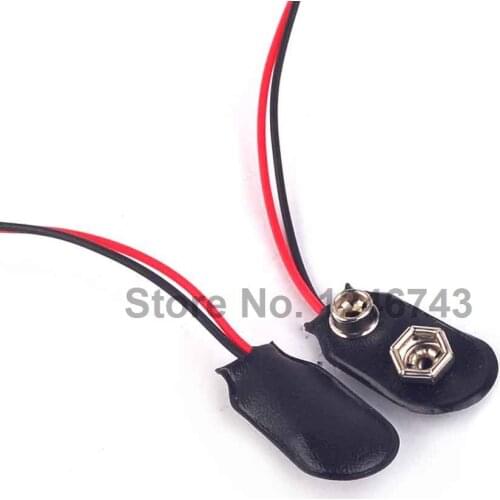 2PCS 9V Battery Cord Length 15cm I Type Black