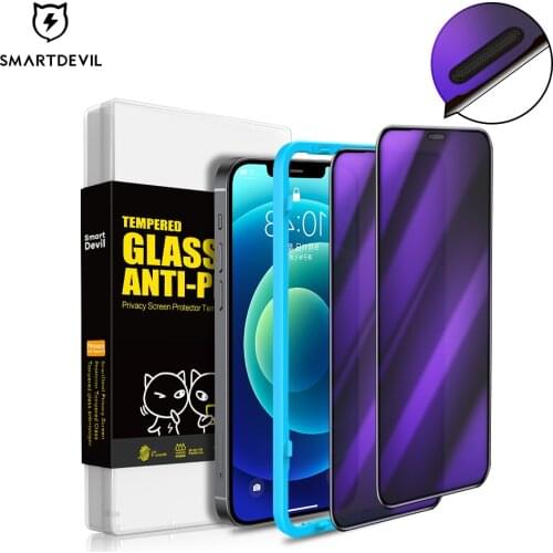 SmartDevil 2Pcs For iPhone 12 Pro Max Screen Protectors For iPhone 12 Mini Full Cover HD Tempered Glass Dust Proof Privacy Film