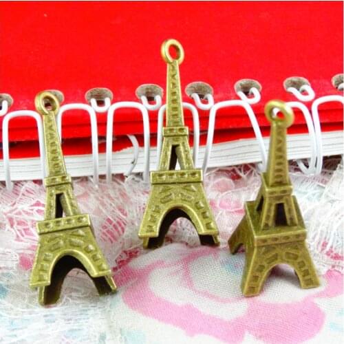 30pcs/lot 34.3*12.9*12.9MM Antique bronze Eiffel Tower charms diy vintage jewelry charm finding