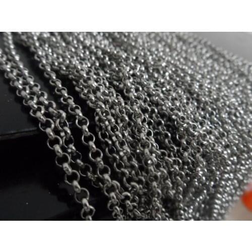 4 meters Fashion Rolo chain Stainless Steel 4mm jewelry finding DIY