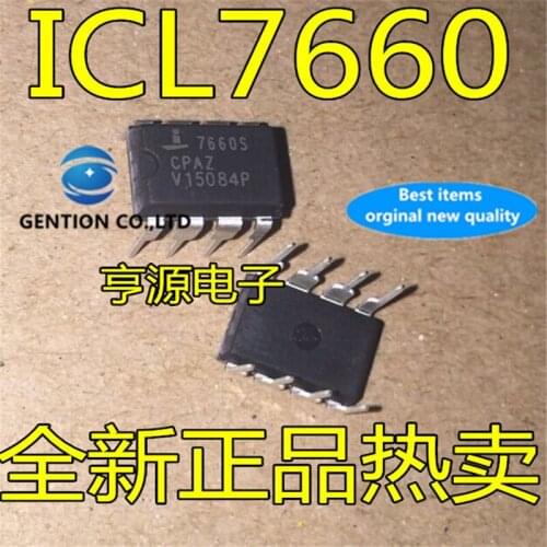 50Pcs ICL7660 ICL7660SCPAZ DIP8 CMOS DC converter + 5V to - 5V in stock 100% new and original