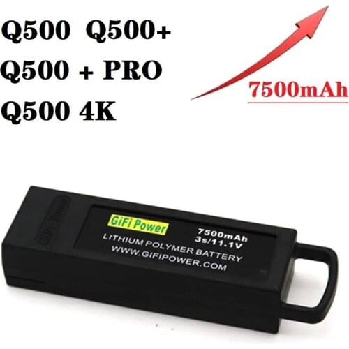 11.1V 7500mAh Flight Lipo Battery Large Capacity Drone Backup Battery For Yuneec Q500/Q500+/Q500 4K/Q500+ PRO 4K RC Drone