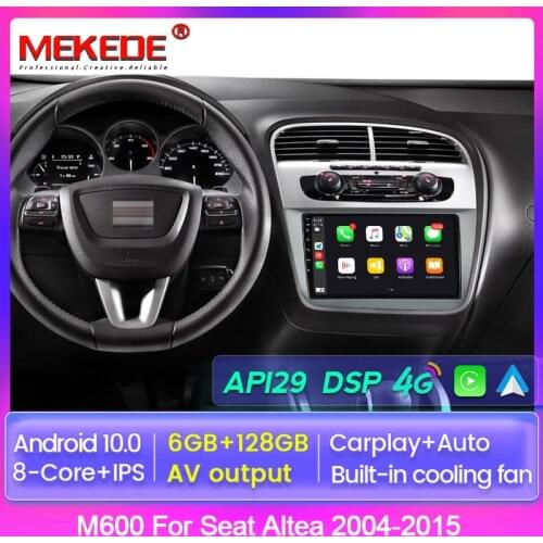 1280X720 6+128G Android 10.0 Car DVD Radio for Seat Leon 2 Altea 2005 - 2012 GPS Navigation 2Din Screen Audio Multimedia Player