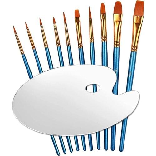 PPYY-Paint Brushes for Kids Acrylic Paint Brush Set Art Paintbrush Kit for Canvas Rock Watercolor Supply with Paint Palettes