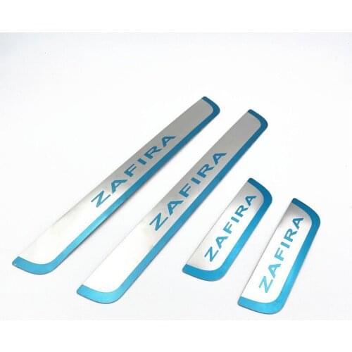 For Opel Zafira Tourer A C For Vauxhall Zafira B Stainless Door Sill Scuff Plate Pedal Car Styling Sticker Atuo Accessories